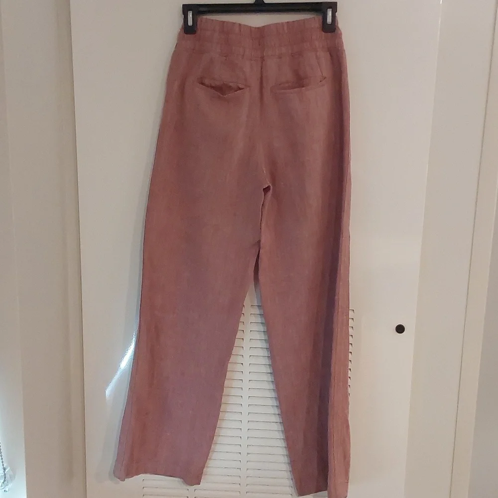 Athleta Cabo Linen Wide Leg Pants Womens Size 2P - Picture 4 of 9